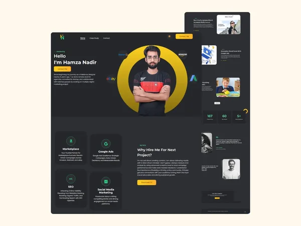Hamza Portfolio website development overview