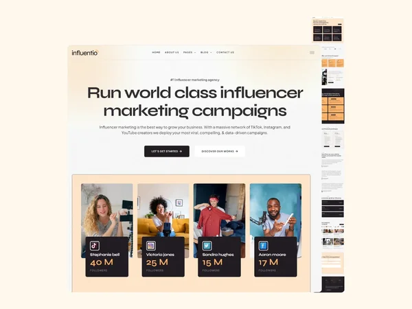Influentio website development overview